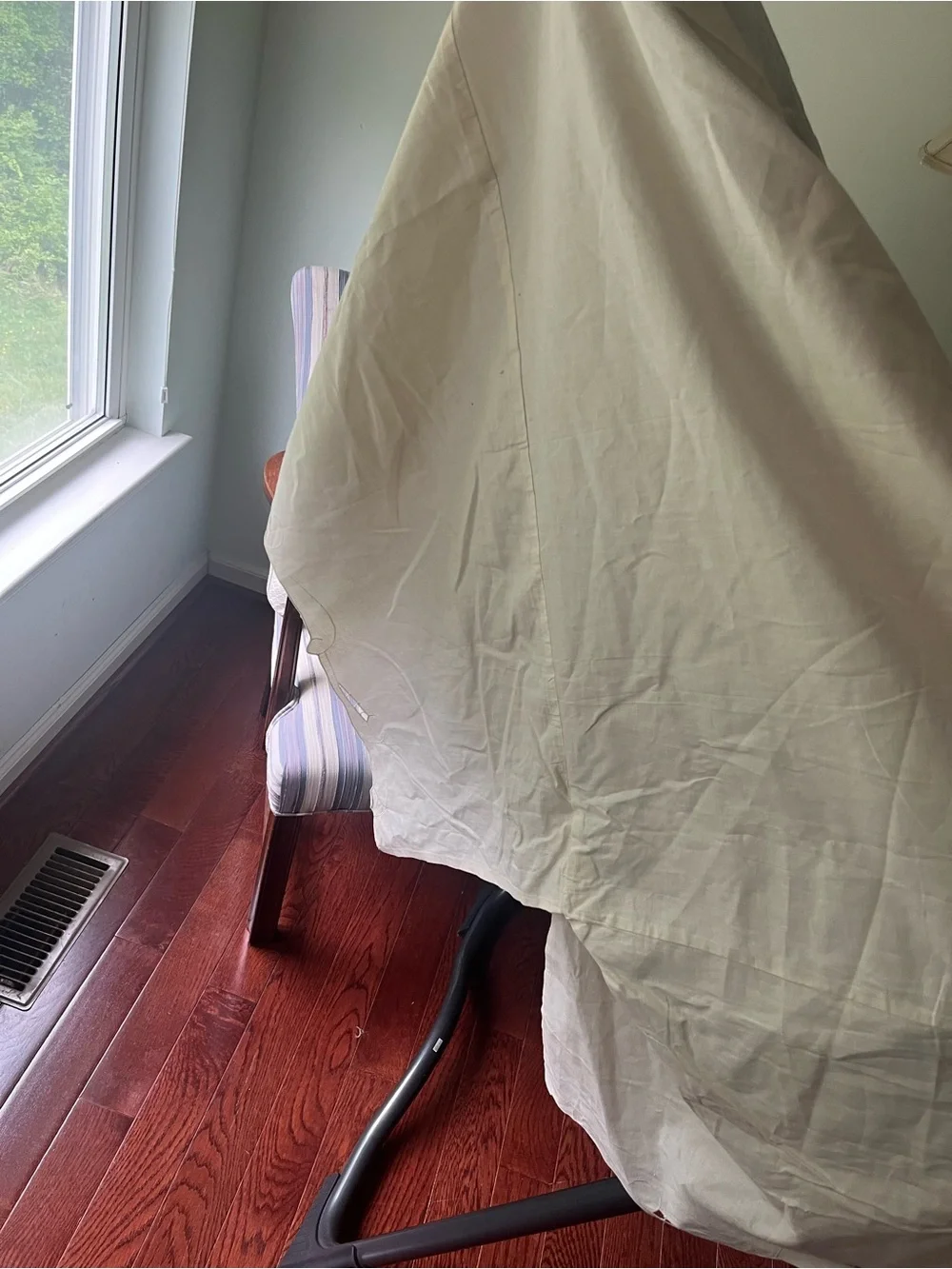 Embroidered Cream Bedskirt/ Firm Price